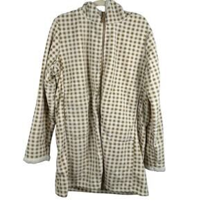 Ludor Court Tan White Sherpa Lined Full Zip Long Coat XLarge